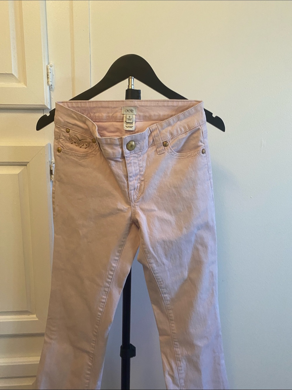 Cache Light Pink Boot Cut Jeans
